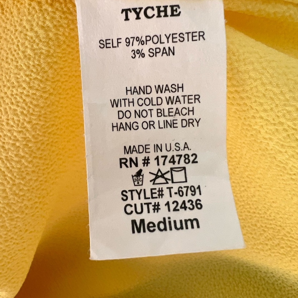 Textured Solid Yellow Teardrop Keyhole Halter Top - image 7